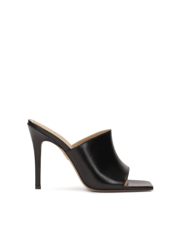 kazar Black heeled mules with square toes