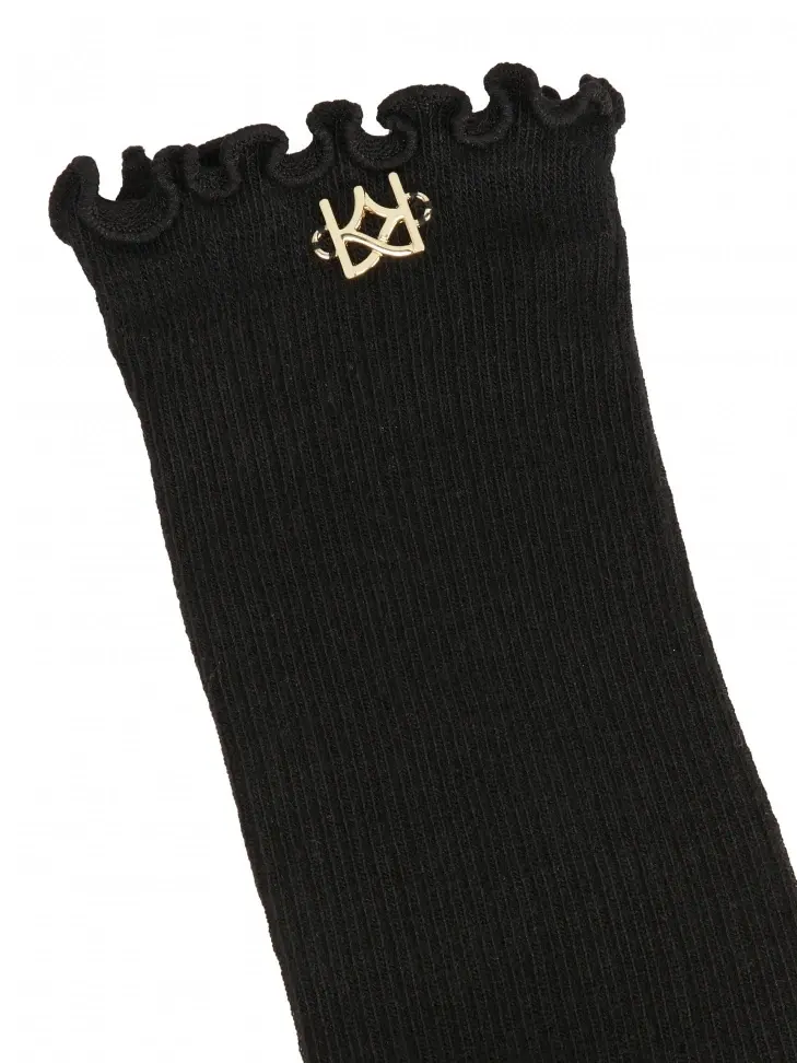 Kazar Black High Socks Decorated With A Monogram