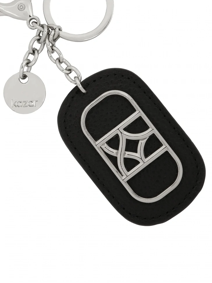 Kazar Black Key Ring With Silver Hardware