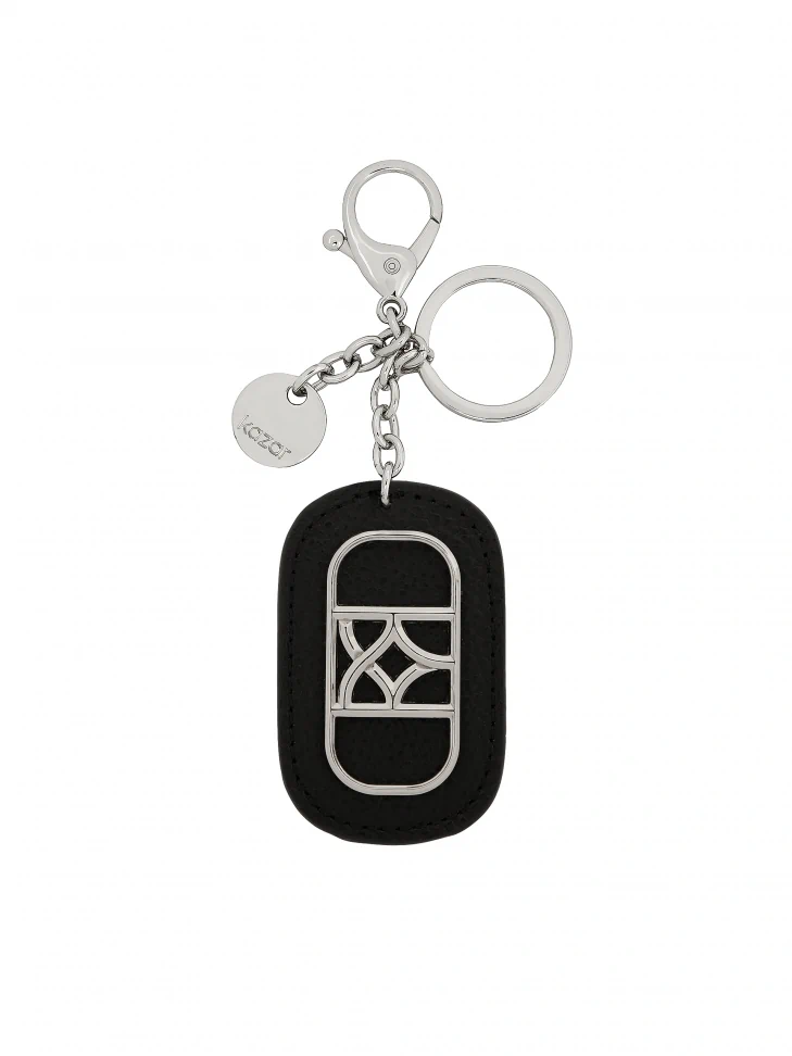 kazar Black key ring with silver hardware