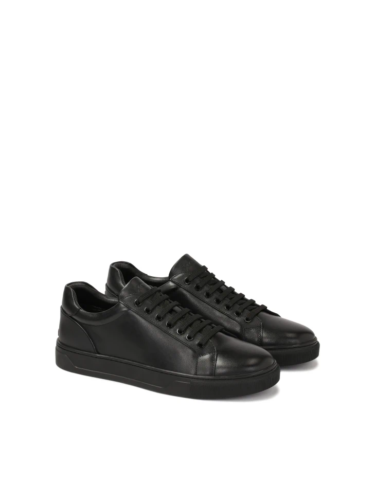 Kazar Black Lace-up Leather Sneakers