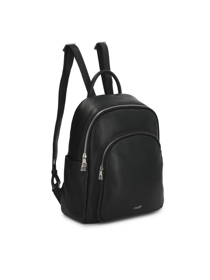 Kazar Black Leather Backpack