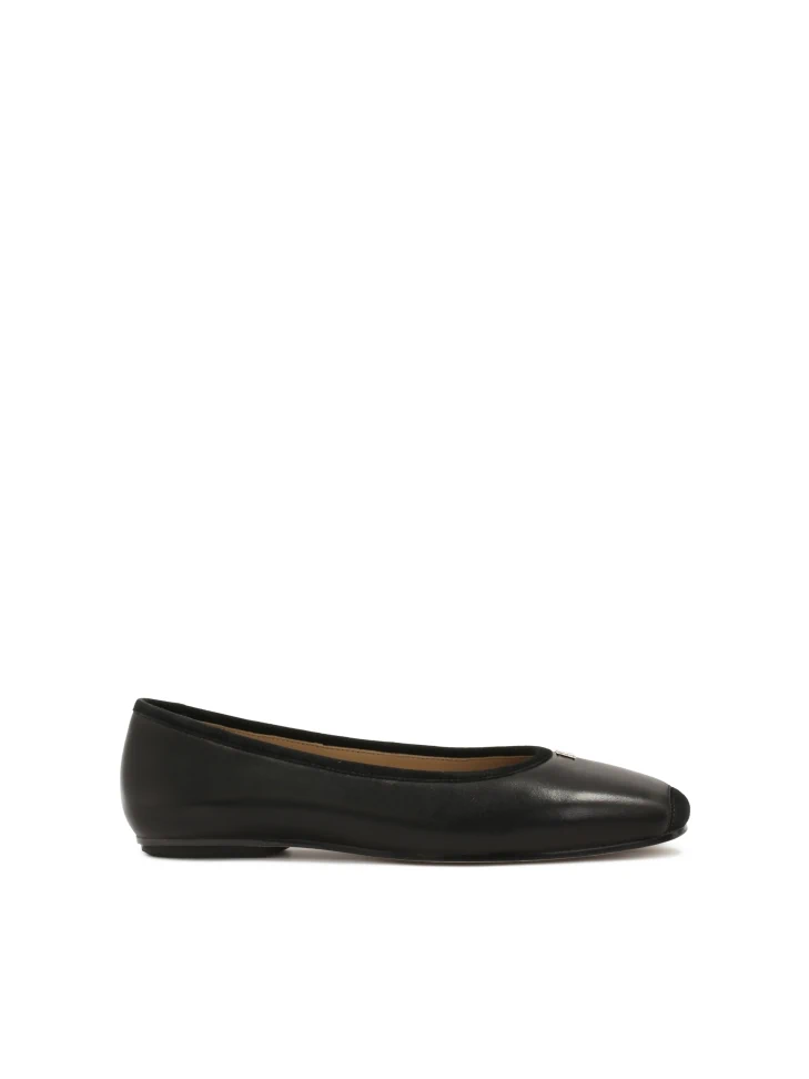 kazar Black leather ballerinas with chamfered nose