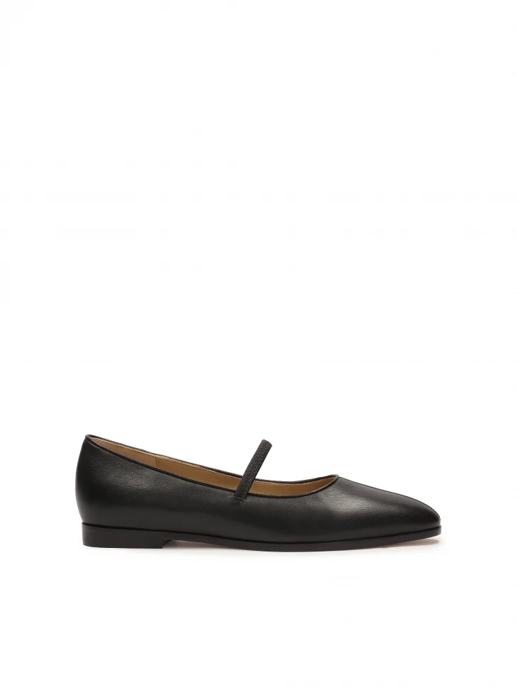 kazar Black leather ballerinas with strap