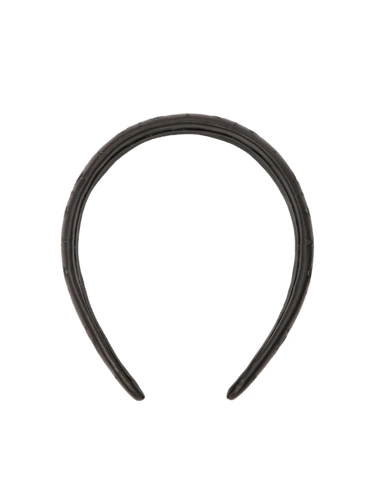 Kazar Black Leather Band With Fine Pattern