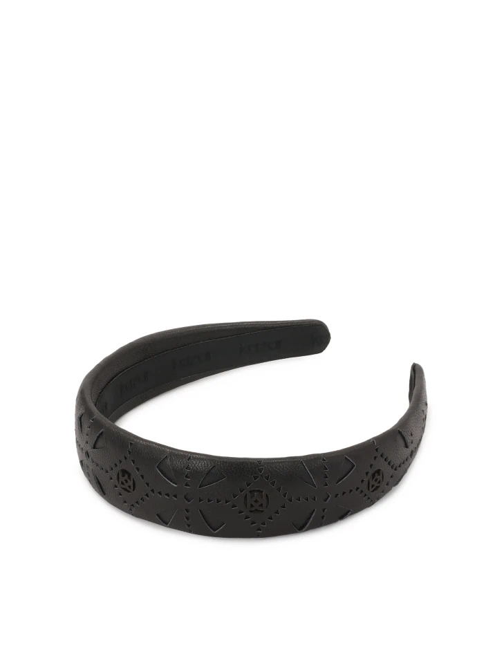 kazar Black leather band with fine pattern
