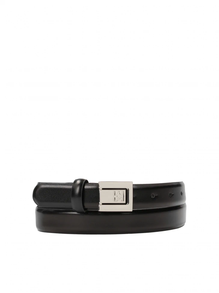 kazar Black leather belt with full buckle