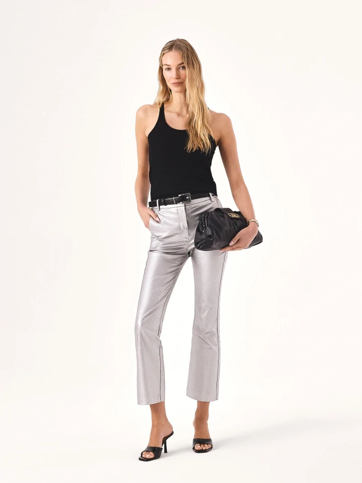 Kazar Black Leather Belt With Silver Buckle