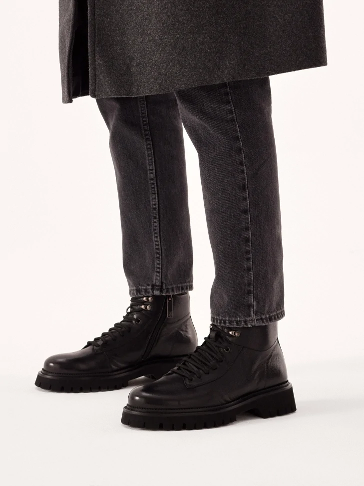 Kazar Black Leather Boots