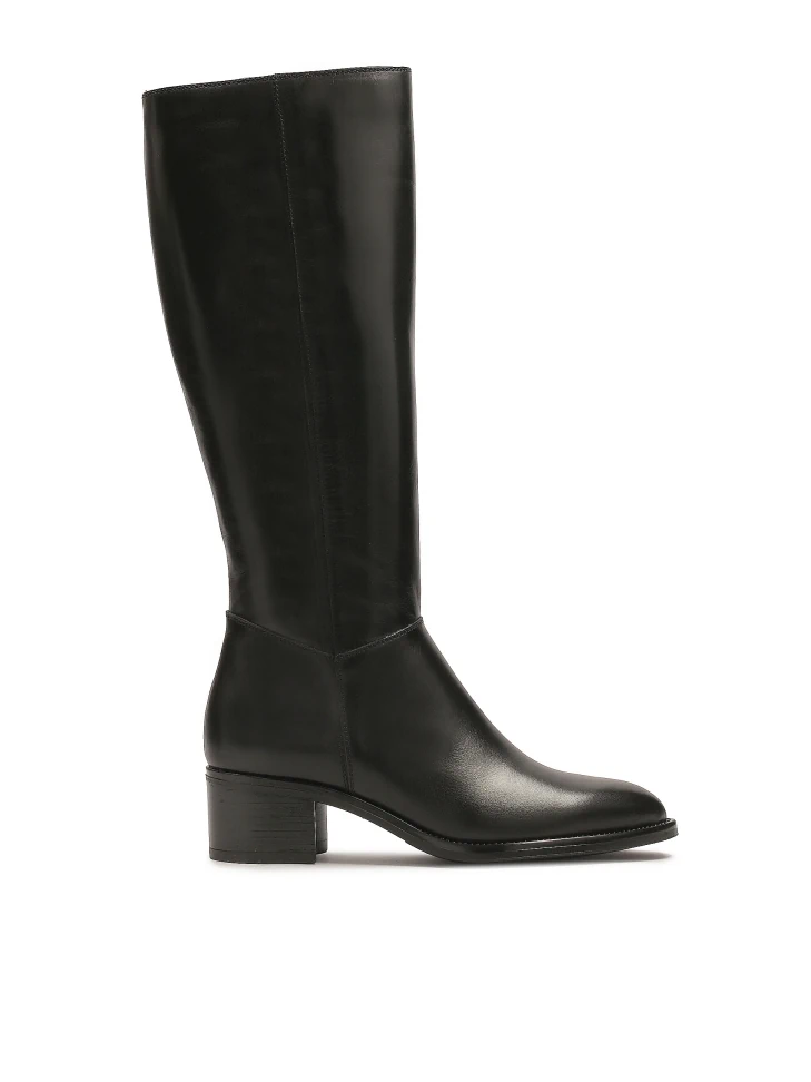 kazar Black leather boots with a simple upper