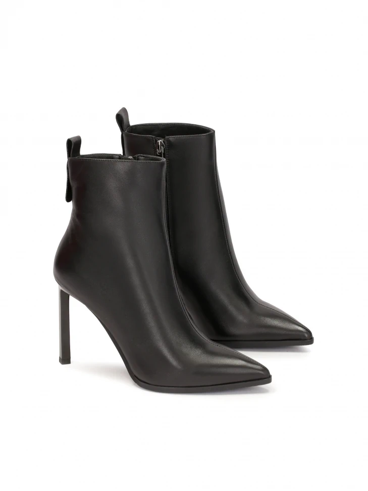 Kazar Black Leather Boots With A Slender Heel