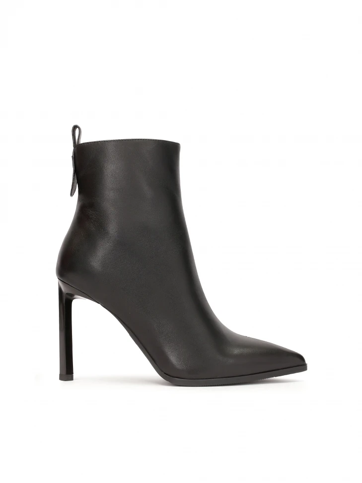 kazar Black leather boots with a slender heel