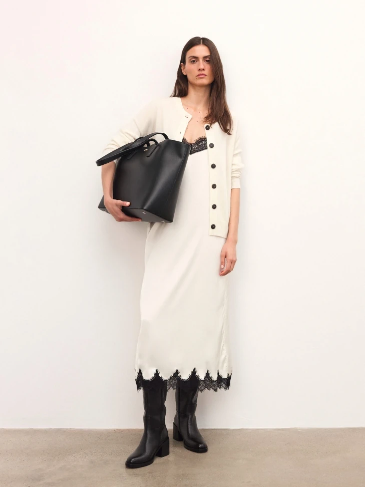 Kazar Black Leather Boots With Block Heel