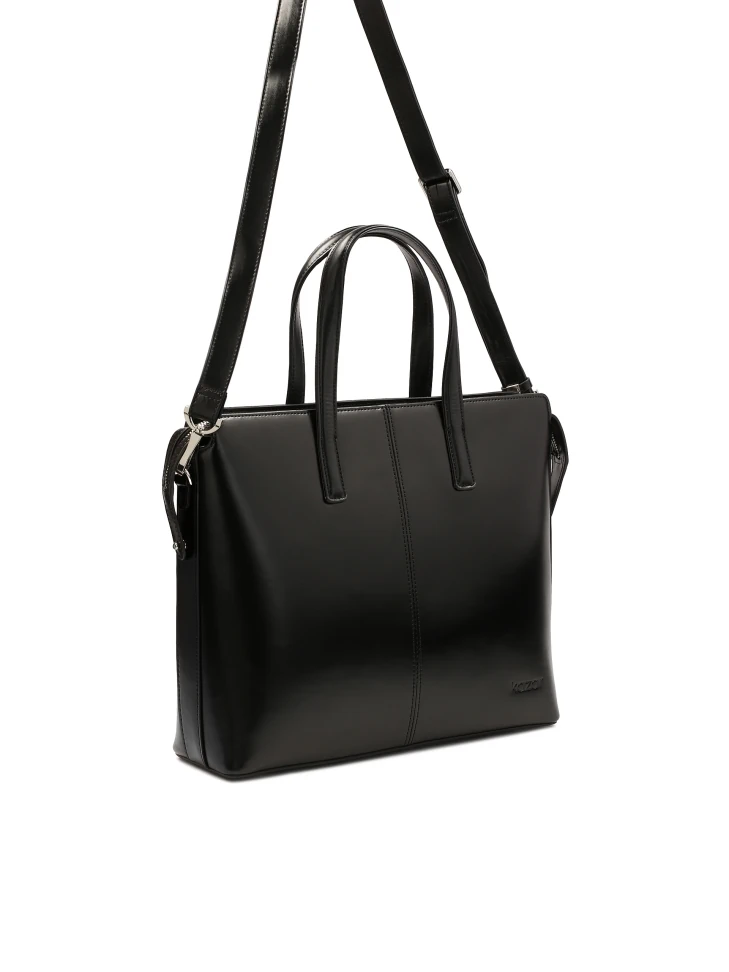 Kazar Black Leather Business Style Handbag