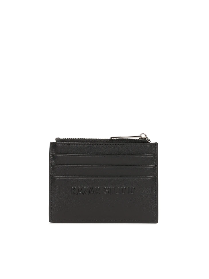 Kazar Black Leather Card Case