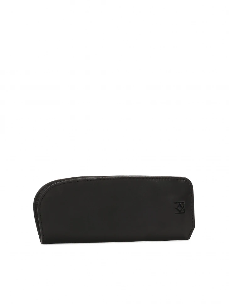 Kazar Black Leather Case For Glasses And Pen