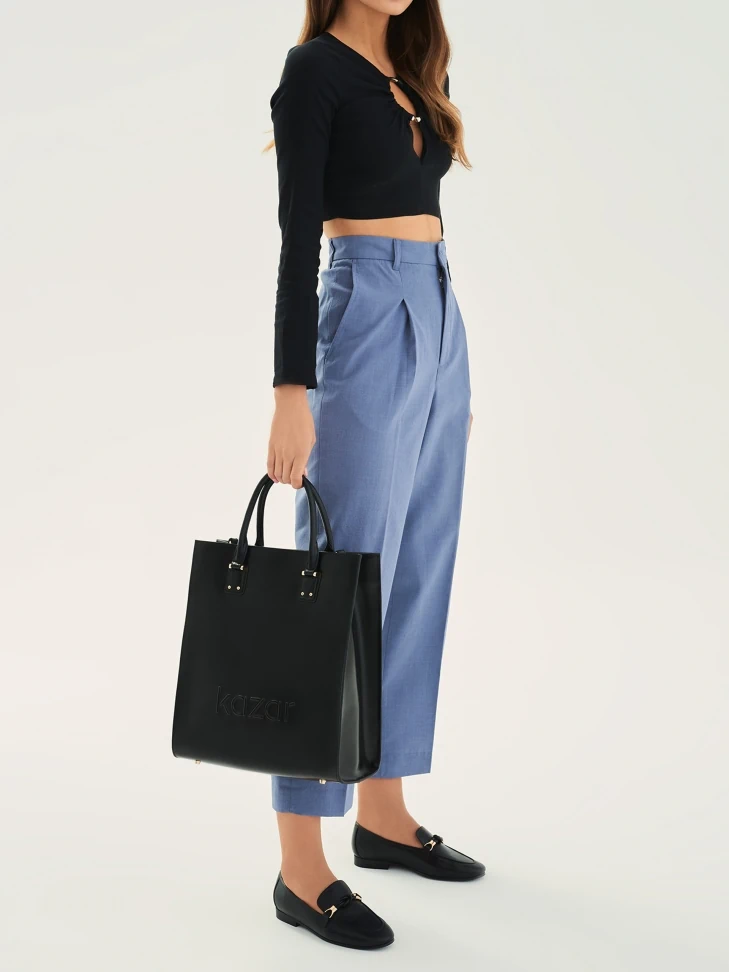 Kazar Black Leather Flat Shoes On A Flat Heel