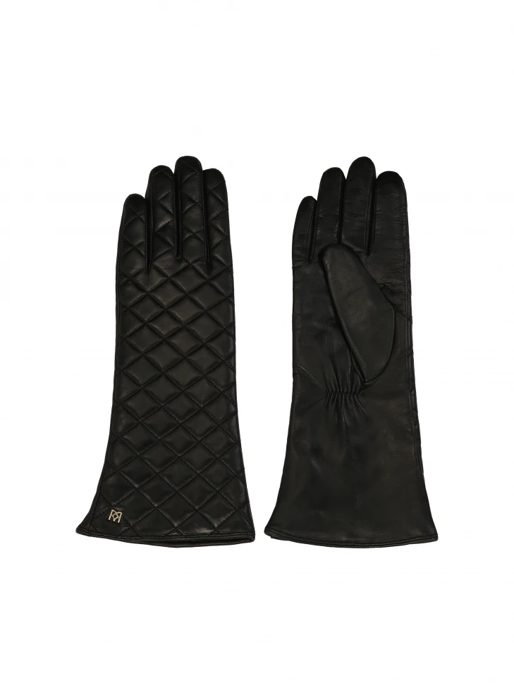 Kazar Black Leather Gloves With Extended Profile