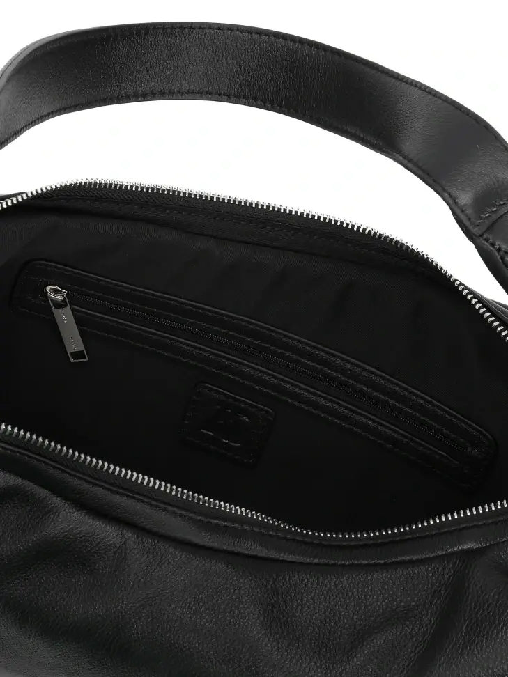 Kazar Black Leather Handbag In The Shape Of A Horn