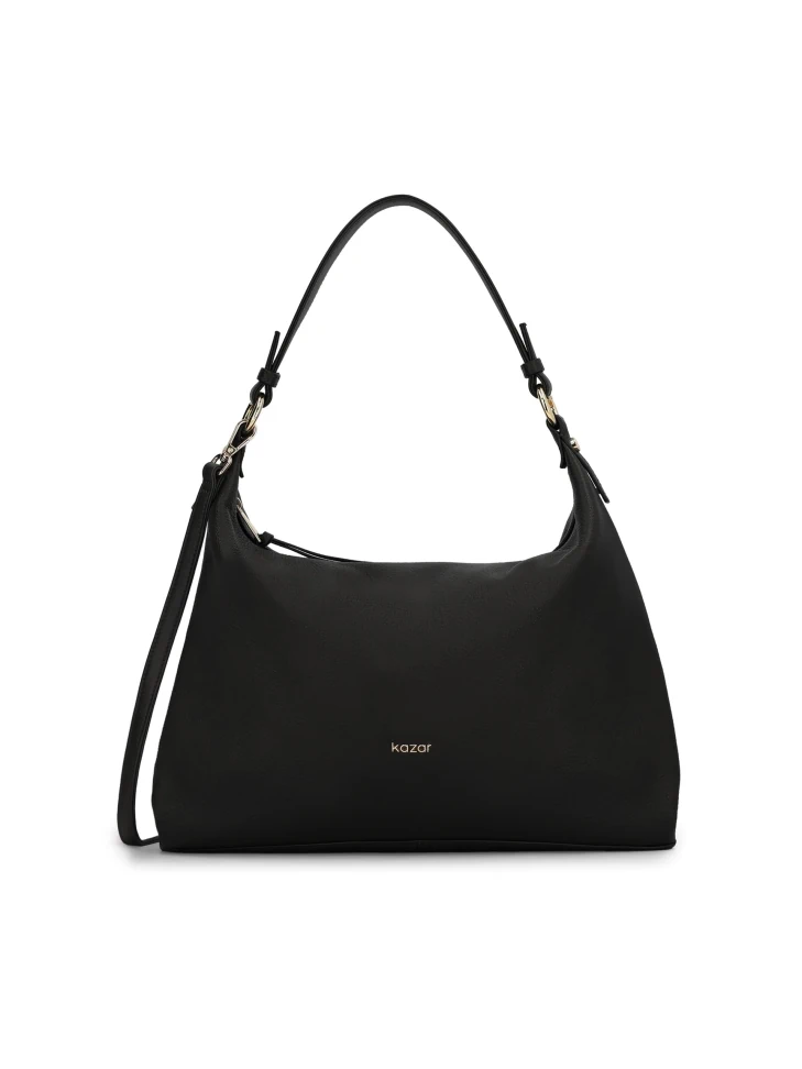 kazar Black leather handbag with a loose fit