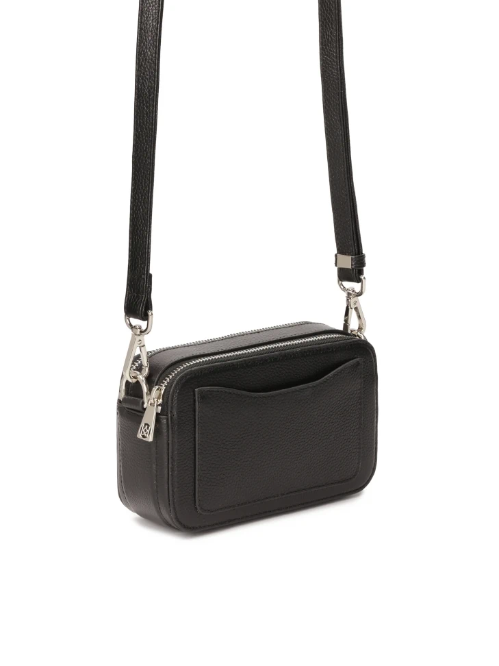 Kazar Black Leather Handbag With Two Straps