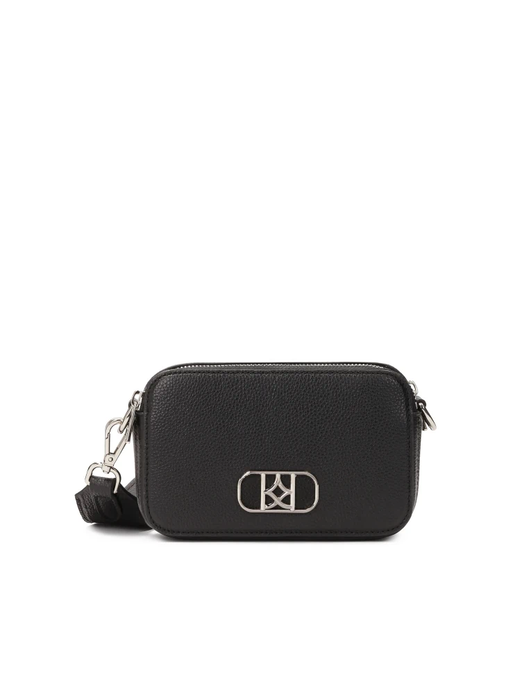 kazar Black leather handbag with two straps