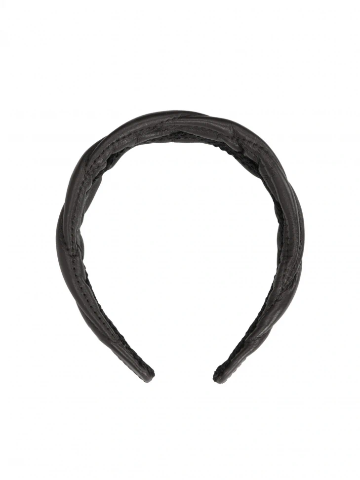 Kazar Black Leather Headband