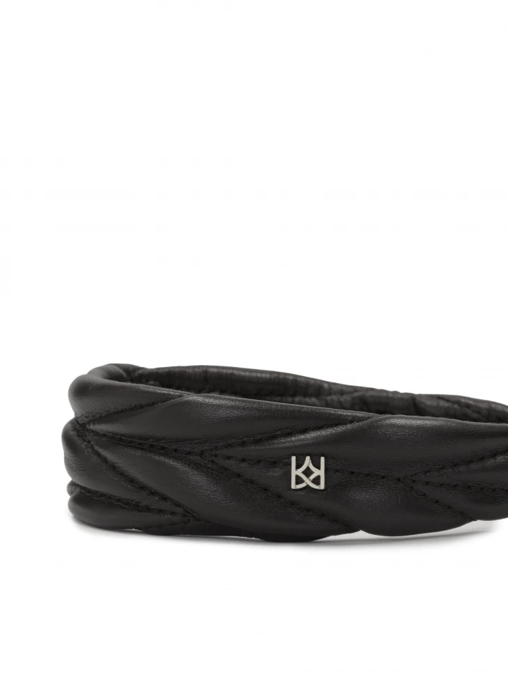 Kazar Black Leather Headband