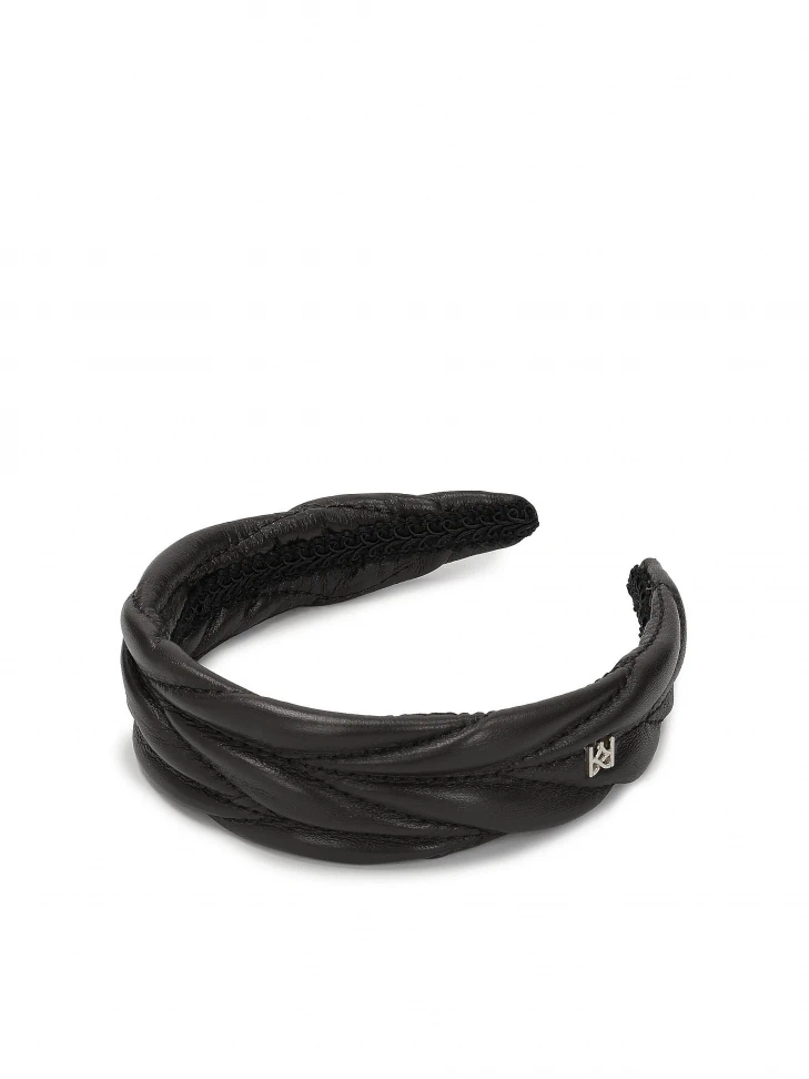 kazar Black leather headband