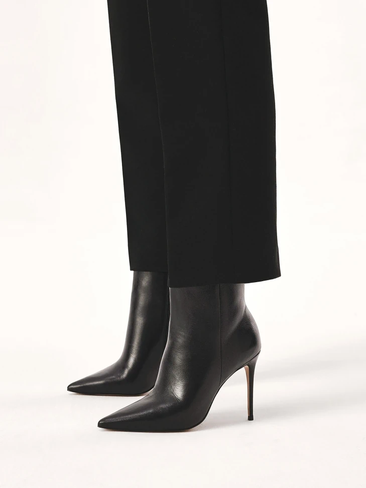 Kazar Black Leather Heeled Boots