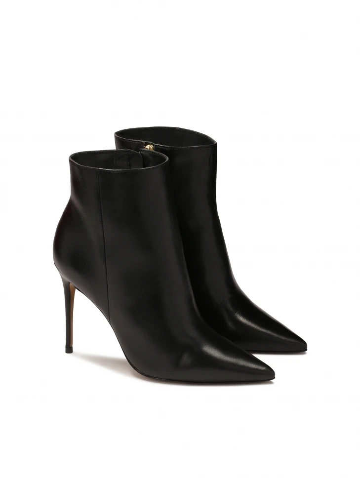 Kazar Black Leather Heeled Boots