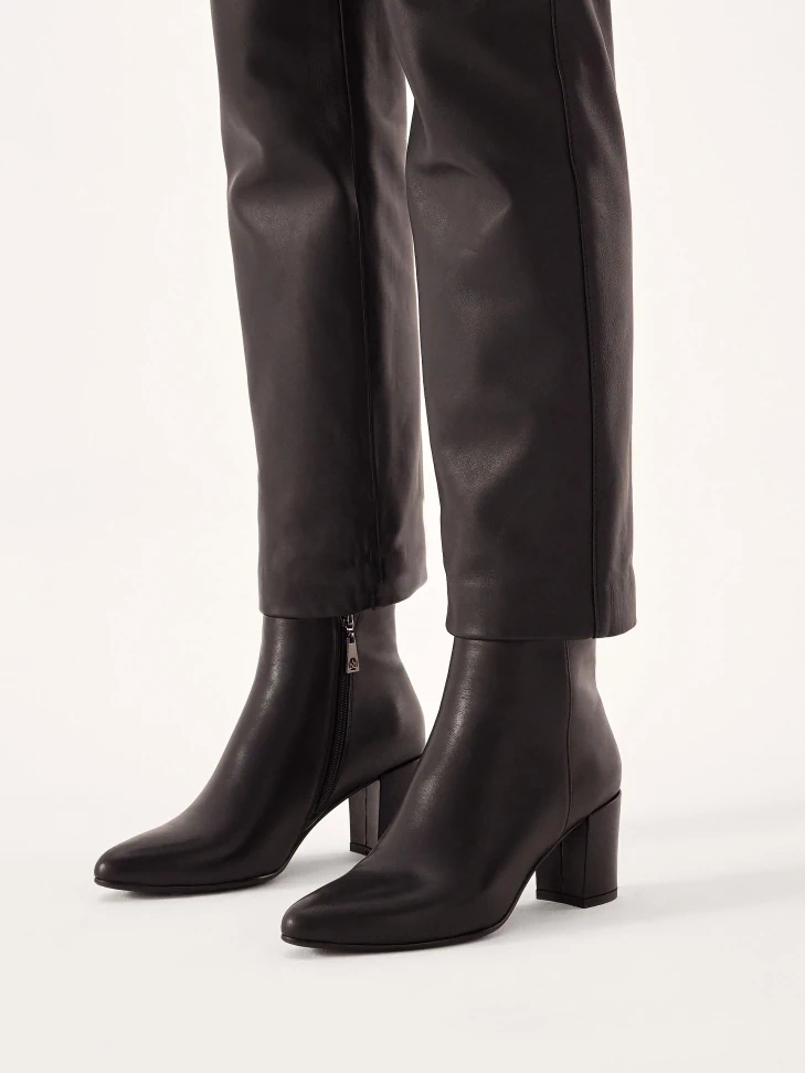 Kazar Black Leather Heeled Boots