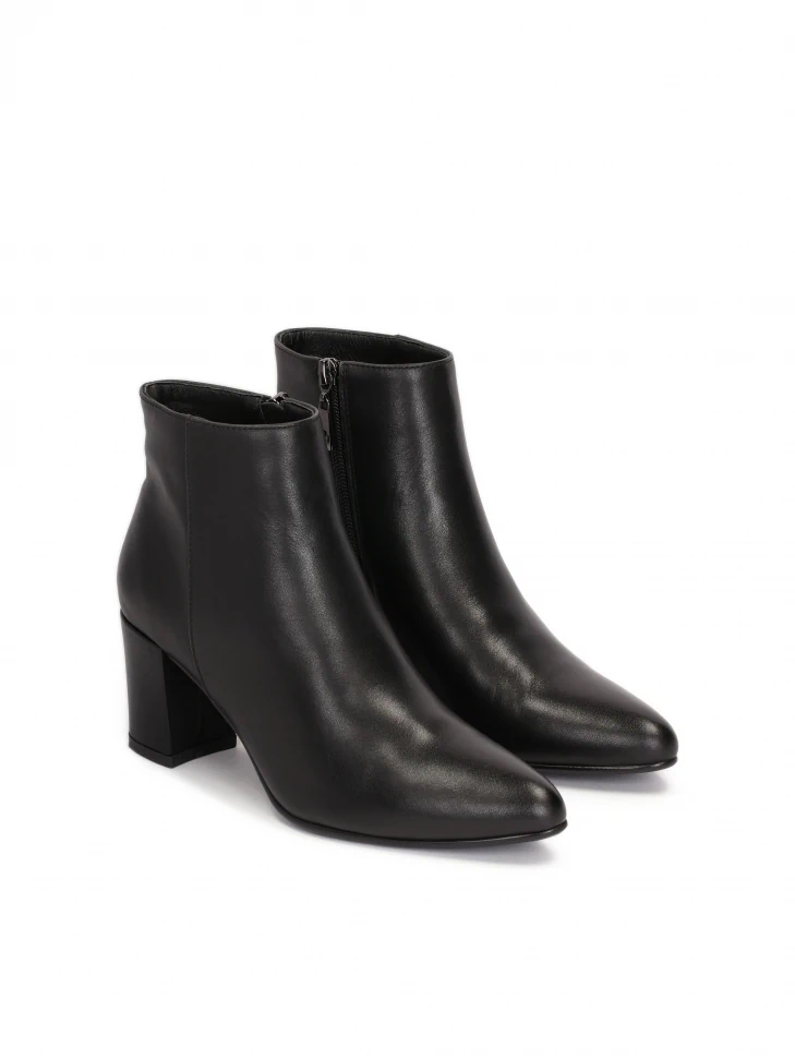 Kazar Black Leather Heeled Boots