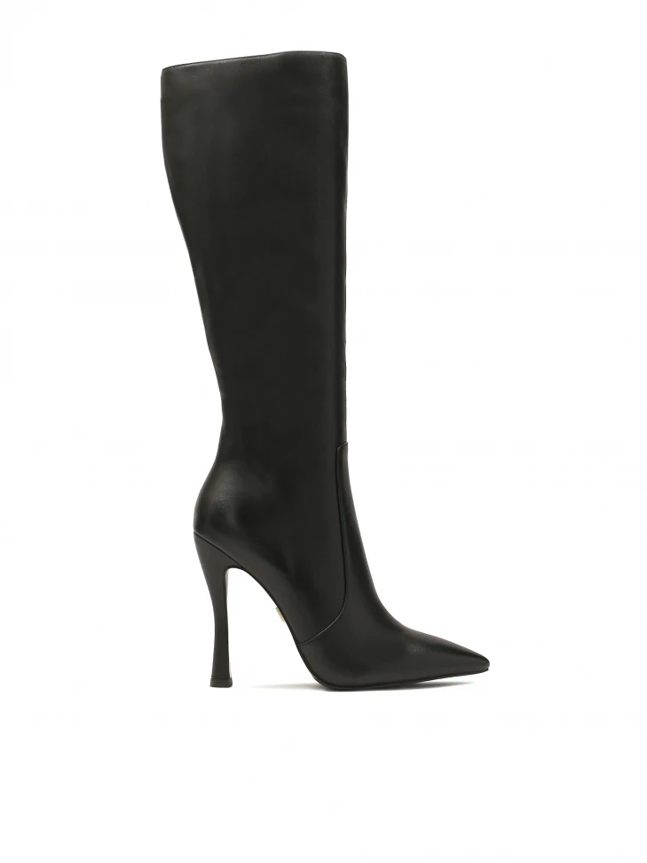 kazar Black leather high-heeled boots