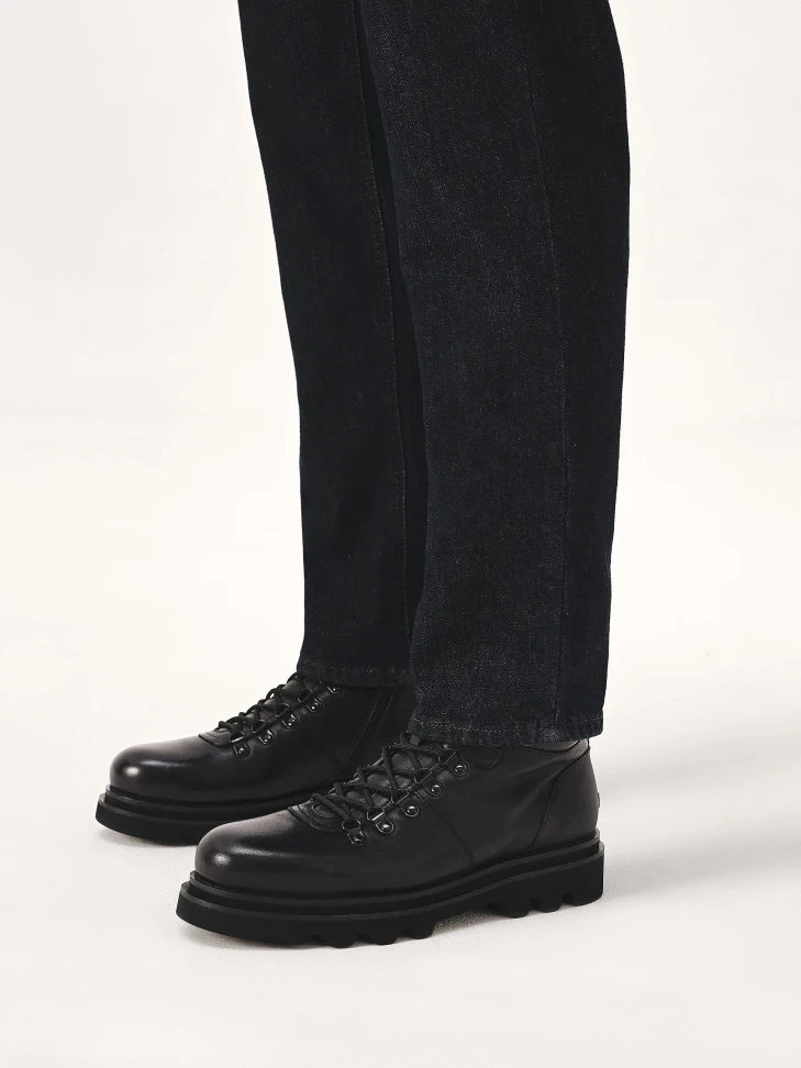 Kazar Black Leather Insulated Boots