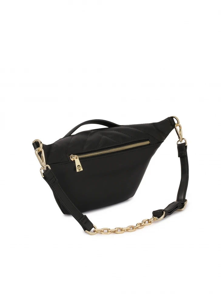 Kazar Black Leather Kidney With Twill Stitching