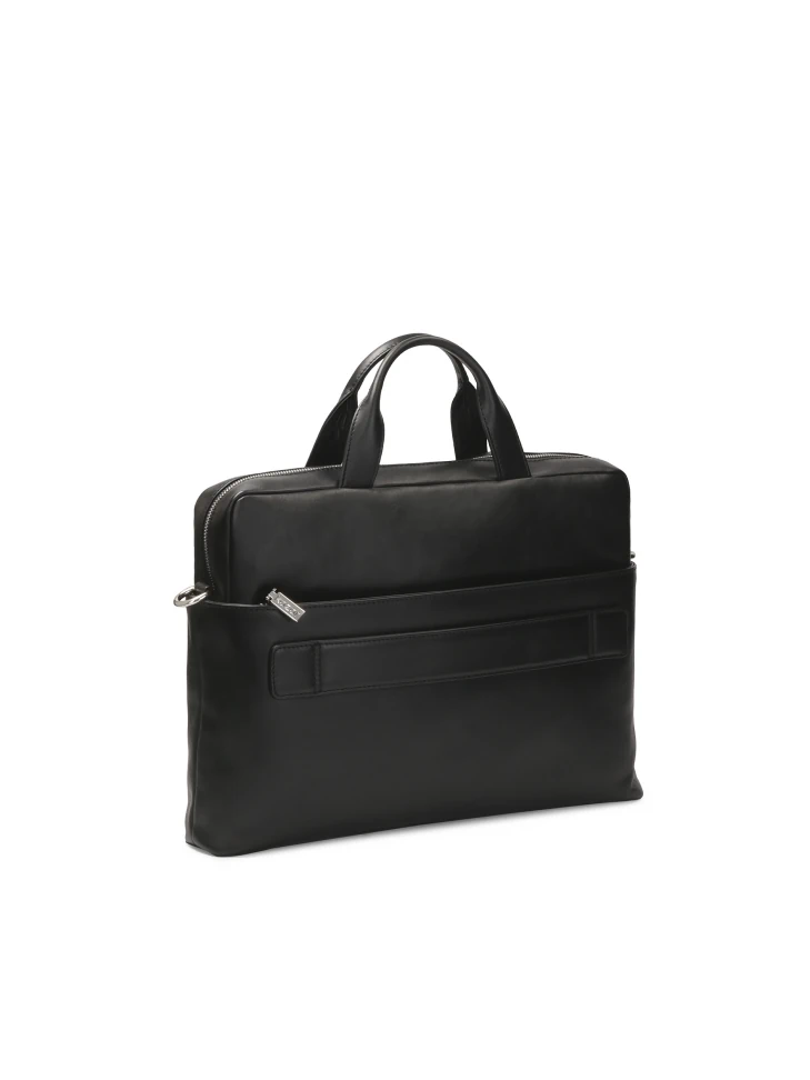 Kazar Black Leather Laptop Briefcase Bag