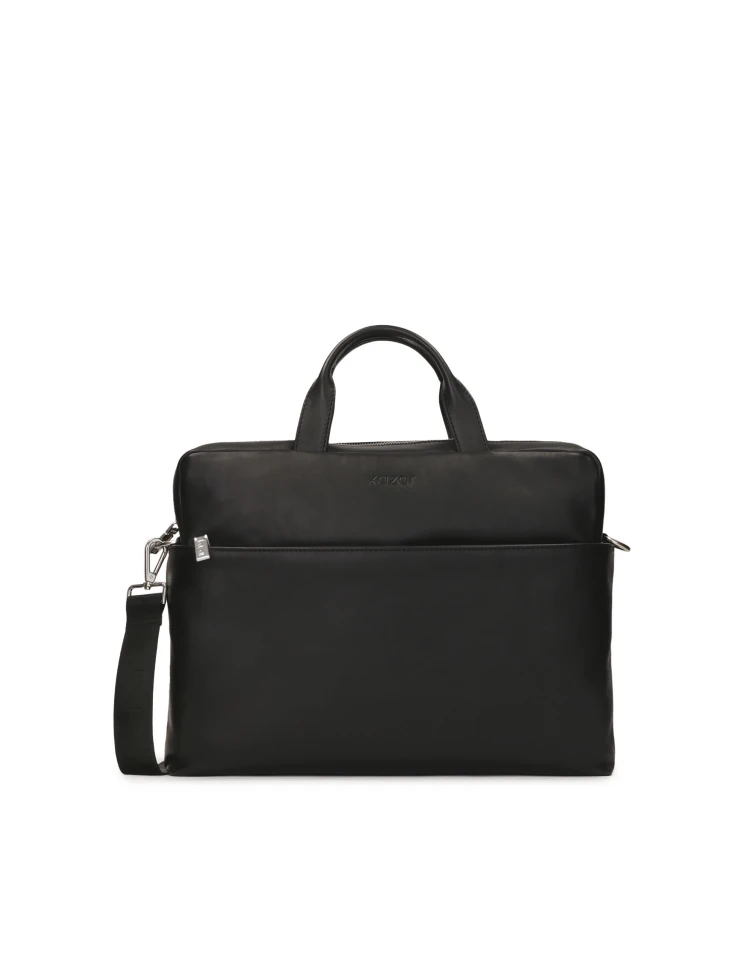 kazar Black leather laptop briefcase bag