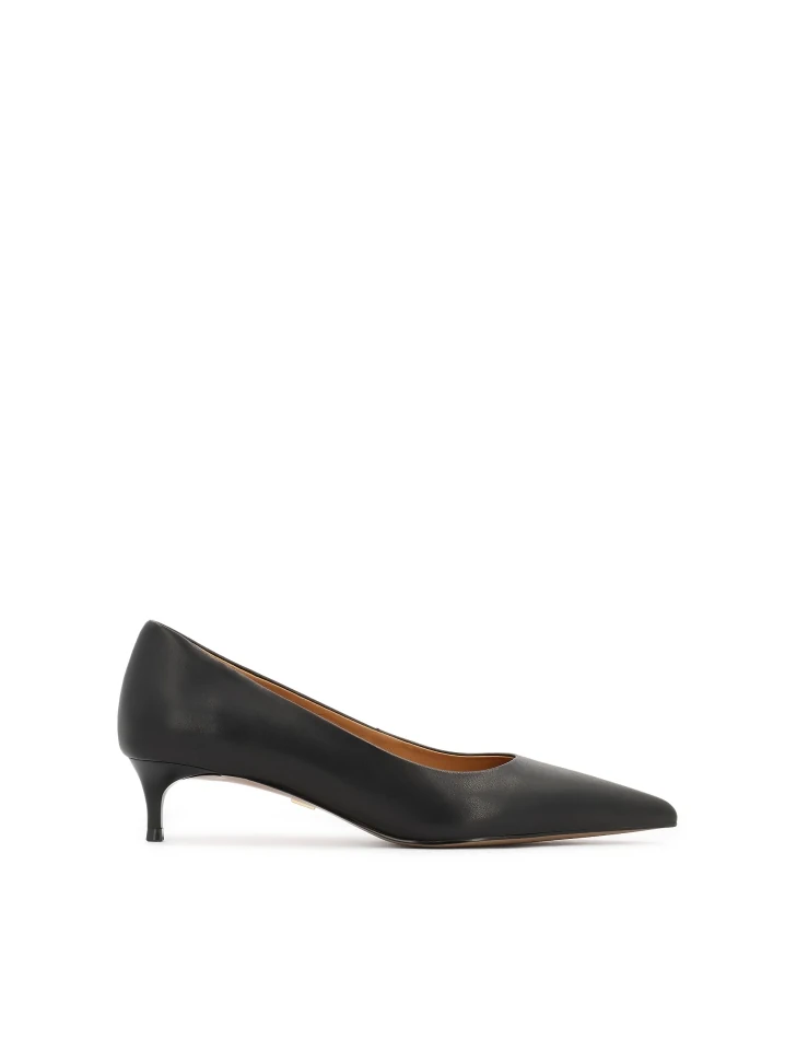 kazar Black leather low-heeled pumps