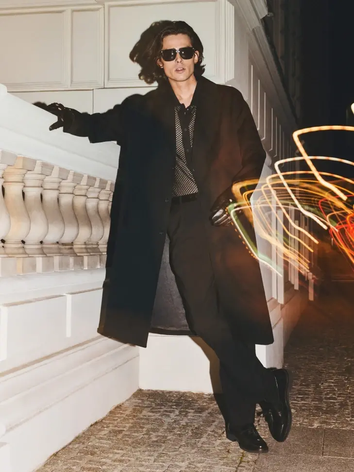 Kazar Black Leather Men's Driving Gloves