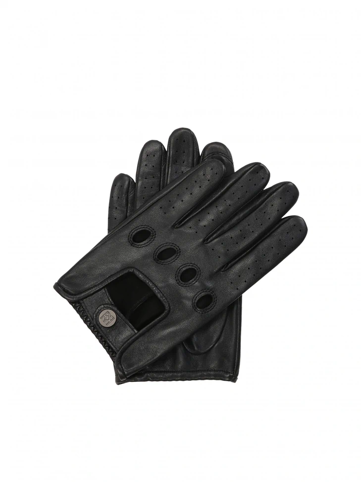 kazar Black leather men's driving gloves