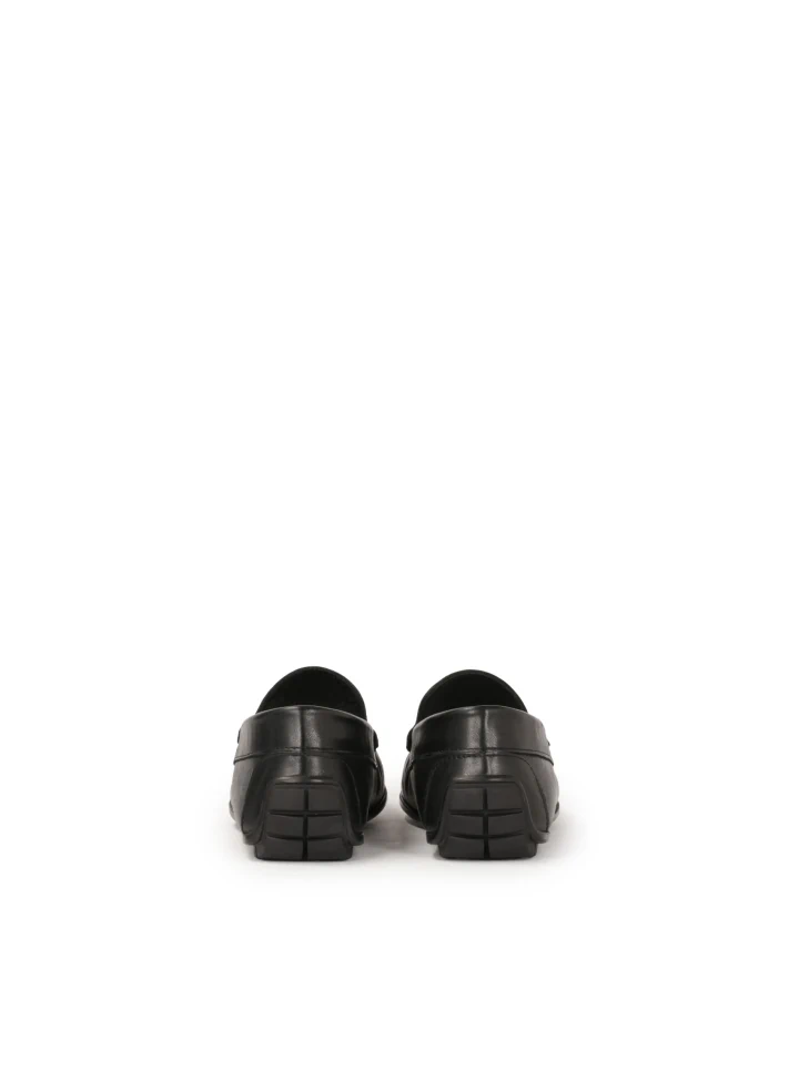 Kazar Black Leather Moccasins