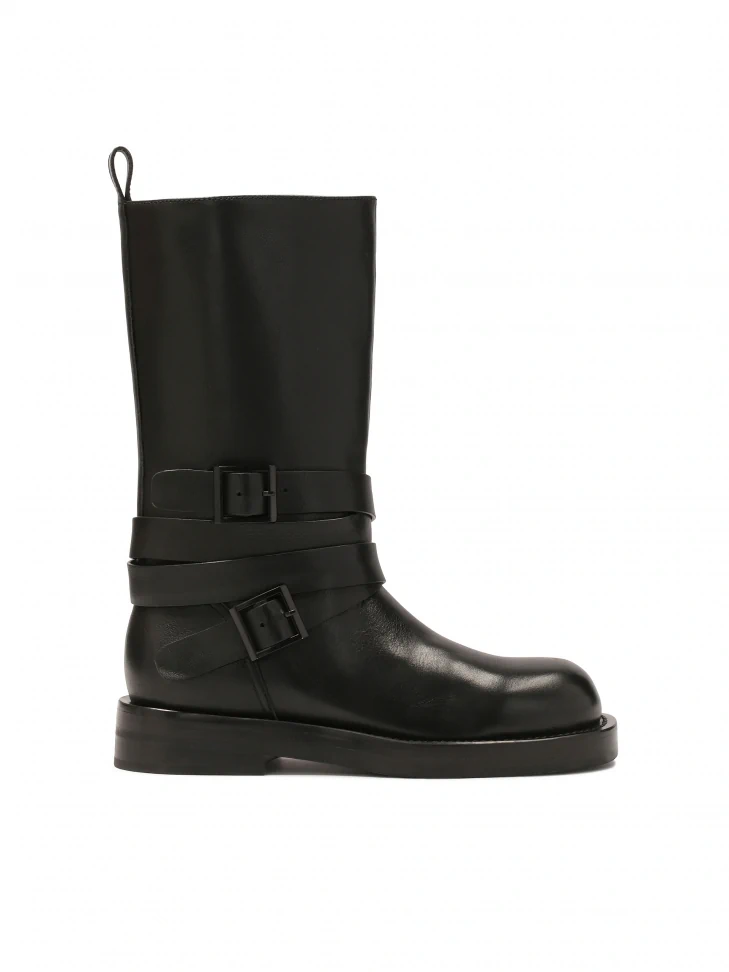 kazar Black leather motorcycle style boots