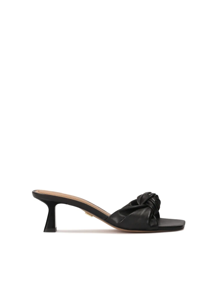 kazar Black leather mules with knots