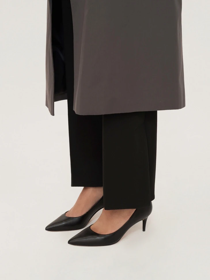 Kazar Black Leather Pumps On A Low Heel