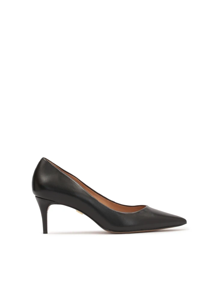 kazar Black leather pumps on a low heel