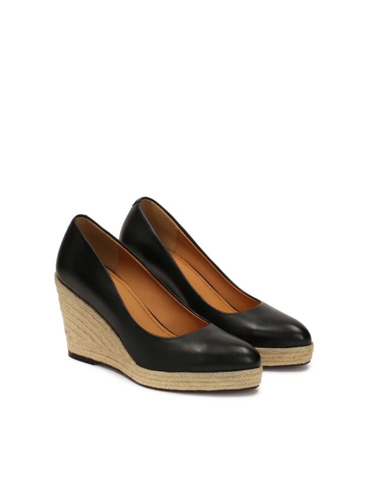 Kazar Black Leather Pumps On Anchors