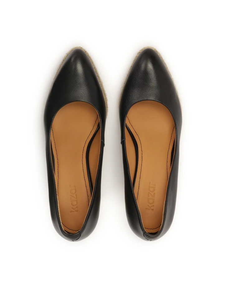 Kazar Black Leather Pumps On Anchors