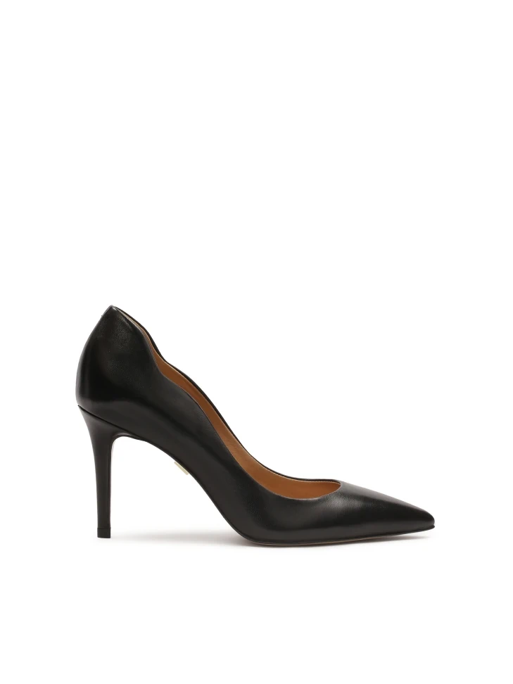 kazar Black leather pumps with wavy upper