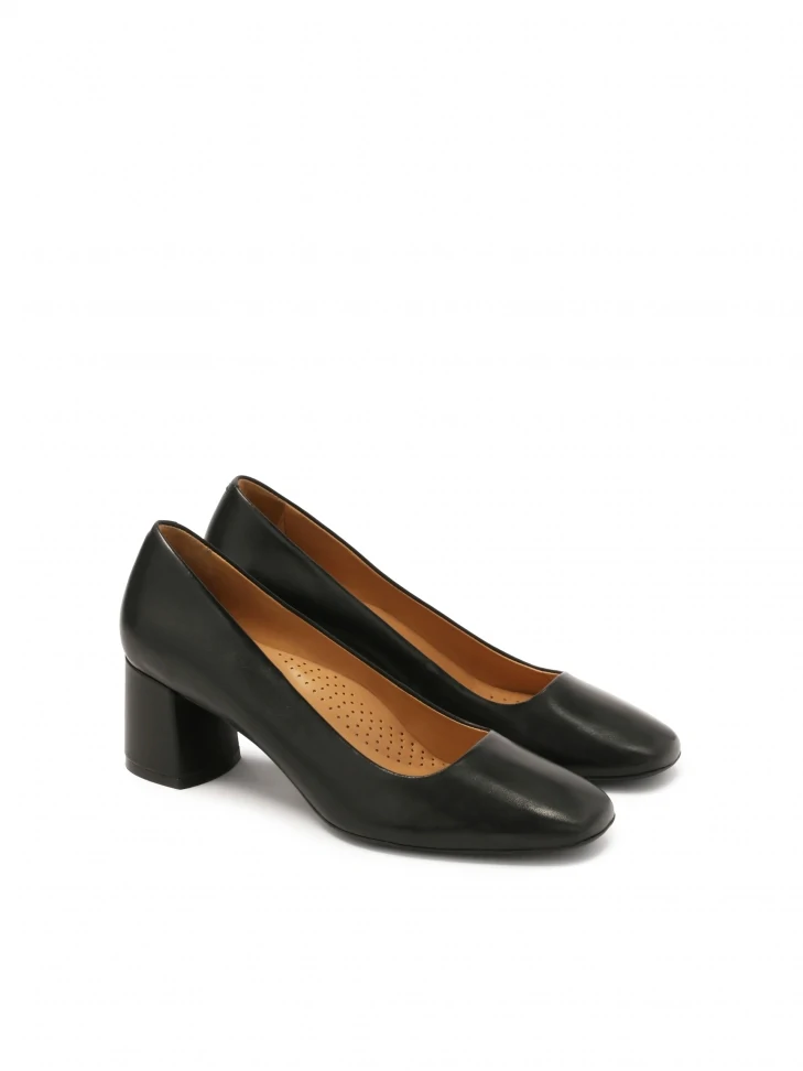 Kazar Black Leather Pumps Without Embellishments
